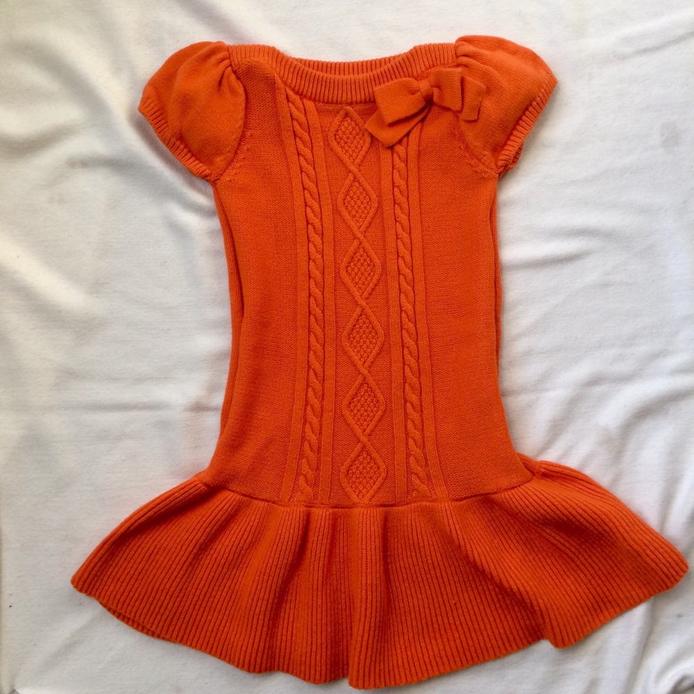 Pretty orange knit sweater dress 6